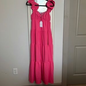 English Factory Ruffle Sleeve Maxi Dress